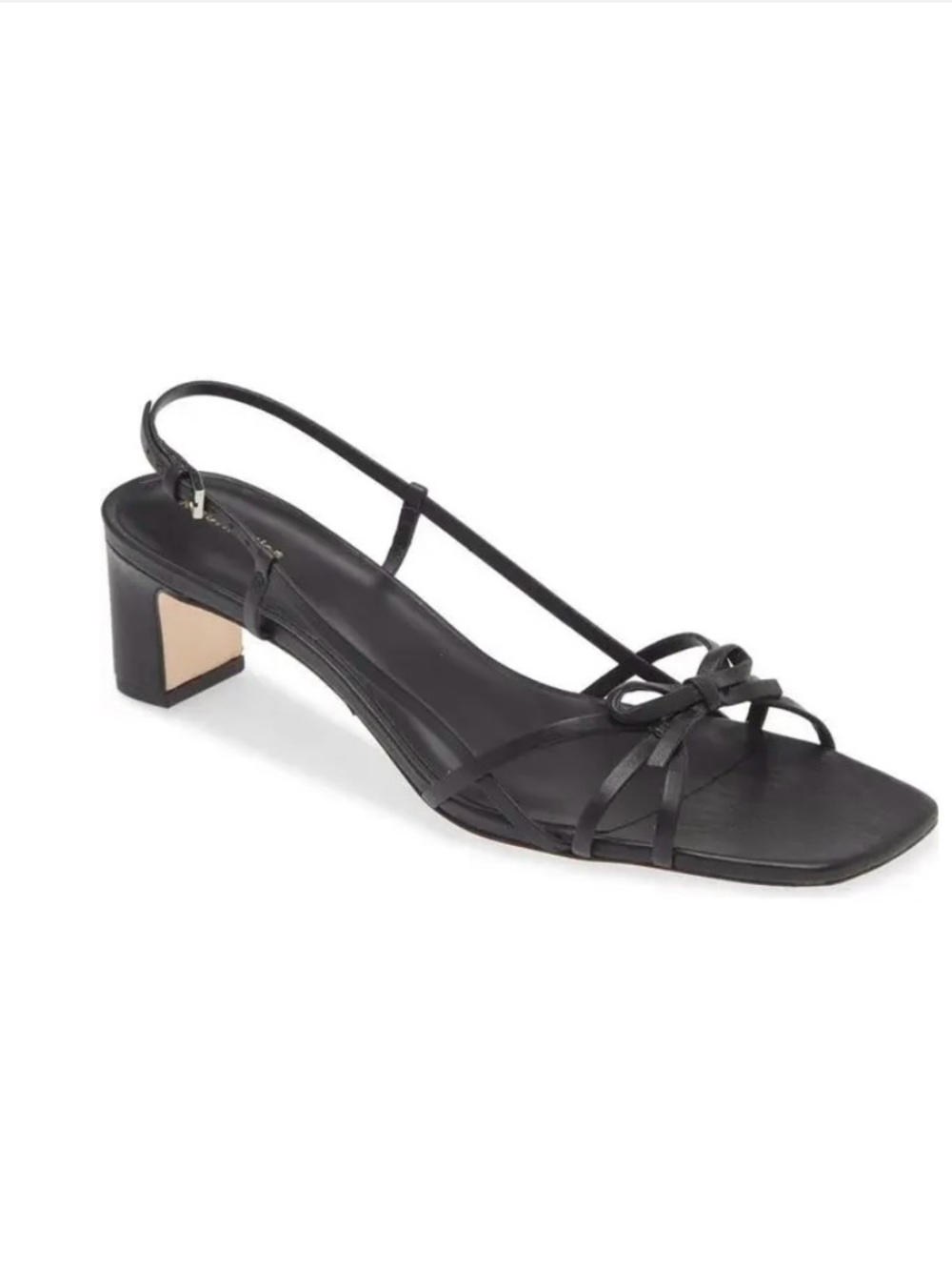 Reformation Sally Bow Slingback Sandal Black Size: 8.5 - Picture 4 of 14